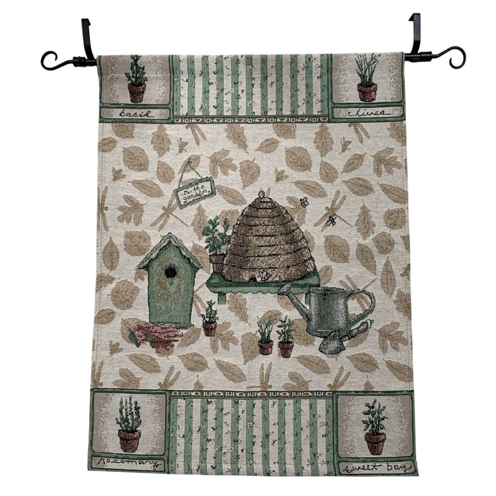 Pfaltzgraff Naturewood Beehive Garden Tapestry Wall Hanging With Rod Iron Rod - Picture 1 of 8